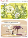 Cartoon: that s life (small) by portos tagged ufo,club,med,desert,island,casteway