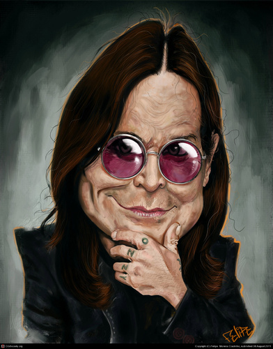 Cartoon: Ozzy Osbourne Caricature (medium) by Felipe Moreira tagged digital,paint,caricature