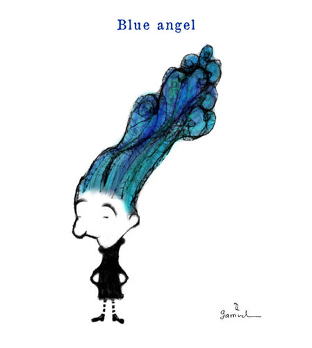 Cartoon: Another girl with blue hair. (medium) by Garrincha tagged ilos