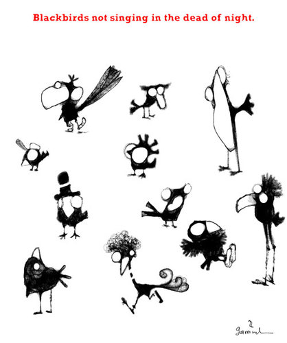 Cartoon: Blackbirds. (medium) by Garrincha tagged scribbles