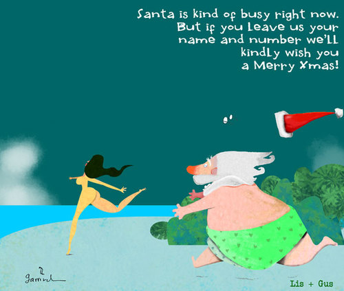 Cartoon: Merry Xmas to all. (medium) by Garrincha tagged greeting,card