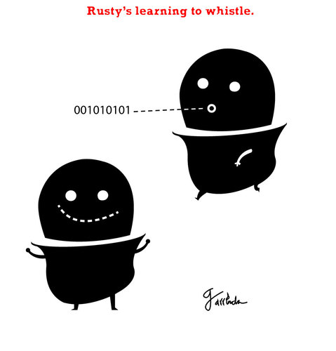 Cartoon: Rusty (medium) by Garrincha tagged robots,vector,illustration