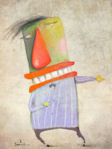 Cartoon: The performer (medium) by Garrincha tagged artists