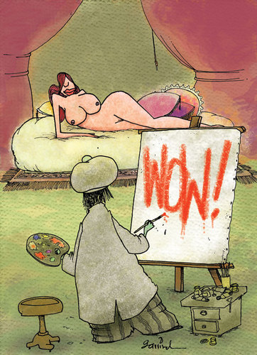 Cartoon: Wow (medium) by Garrincha tagged garrincha,painter,cartoon,gag