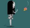 Cartoon: Girl in the park with color leaf (small) by Garrincha tagged ilo