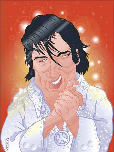 Cartoon: Elvis Presley (medium) by buzz tagged elvis