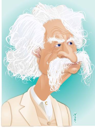 Cartoon: Mark Twain (medium) by buzz tagged huckleberry