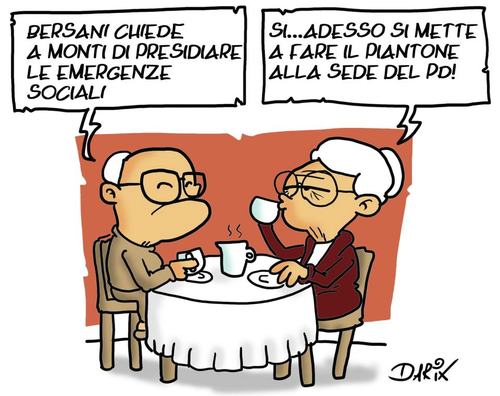 Cartoon: Emergenze sociali (medium) by darix73 tagged bersani,monti