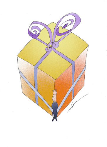 Cartoon: gift_of_empty_pocket (medium) by zluetic tagged gift,empty,pocket