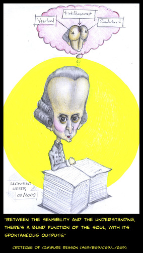 Cartoon: Kant and the modularity of mind (medium) by Leonardo Weber tagged philosophy,kant,mind
