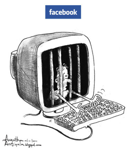 Cartoon: Facebook (medium) by awantha tagged facebook
