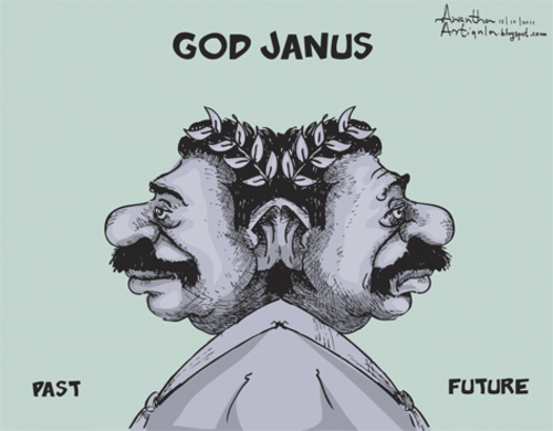Cartoon: God Janus (medium) by awantha tagged janus,god
