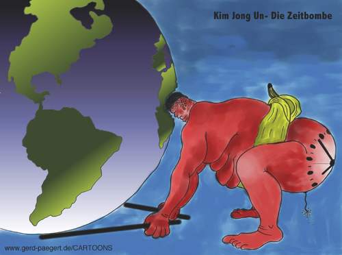 Cartoon: Die Zeitbombe (medium) by boogieplayer tagged kim