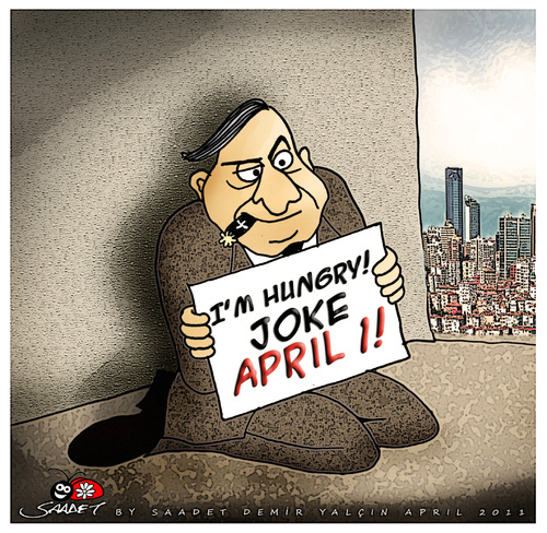 Cartoon: APRIL 1 (medium) by saadet demir yalcin tagged saadet,sdy,syalcin,turkey,april1,nisan1,jokedays