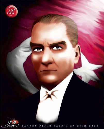 Cartoon: ATATURK (medium) by saadet demir yalcin tagged turkey,ataturk,tc,sdy,saadet