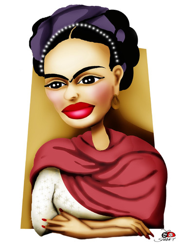 Cartoon: Frida Kahlo (medium) by saadet demir yalcin tagged fkahlo,syalcin