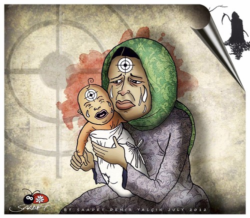 Cartoon: Genocide in Myanmar (medium) by saadet demir yalcin tagged saadet,sdy,myanmar