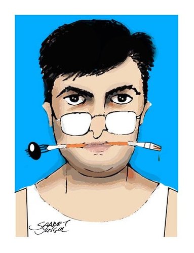 Cartoon: hayati boyacioglu portre (medium) by saadet demir yalcin tagged hboyacioglu