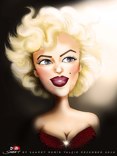 Cartoon: Marilyn Monroe (medium) by saadet demir yalcin tagged mm,portrait,turkey,sdy,syalcin,saadet