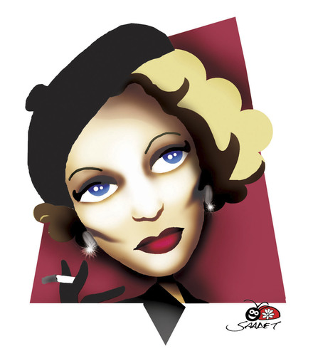 Cartoon: Marlene Dietrich (medium) by saadet demir yalcin tagged mdietrich