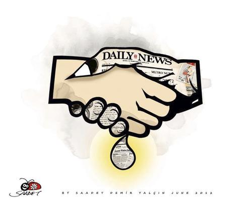 Cartoon: Press (medium) by saadet demir yalcin tagged saadet,sdy,press