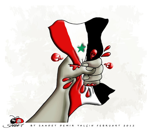 Cartoon: SYRIA (medium) by saadet demir yalcin tagged saade,sdy,syria