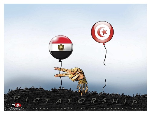 Cartoon: Victory... (medium) by saadet demir yalcin tagged victory,tunisia,eggypt,turkey,syalcin,saadet,sdy