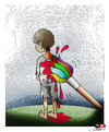 Cartoon: One color (small) by saadet demir yalcin tagged saadet syalcin sdy turkey war color brush