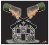 Cartoon: Roof (small) by saadet demir yalcin tagged syalcin saadet sdy turkey war money gun