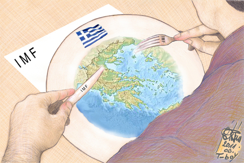 Cartoon: GREECE (medium) by T-BOY tagged greece