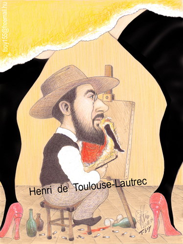 Cartoon: HENRI DE TOULOUSE LAUTREC (medium) by T-BOY tagged henri,de,toulouse,lautrec