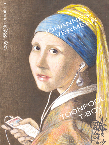 Cartoon: JOHANNES VERMEER 1 (medium) by T-BOY tagged johannes,vermeer