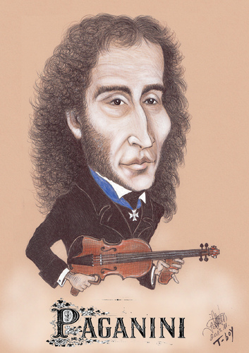 Cartoon: PAGANINI (medium) by T-BOY tagged paganini