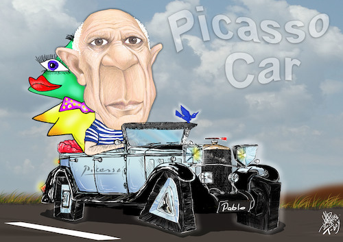 Cartoon: PICASSO CAR (medium) by T-BOY tagged picasso,car