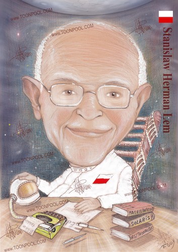 Cartoon: STANISLAV HERMAN LEM (medium) by T-BOY tagged stanislav,herman,lem