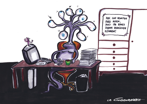 Cartoon: beamter (medium) by LA RAZZIA tagged beamter,büro,office,work,arbeit