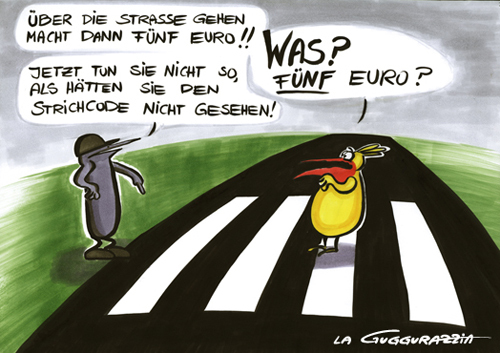 Cartoon: strichcode (medium) by LA RAZZIA tagged strichcode,straße,street,police
