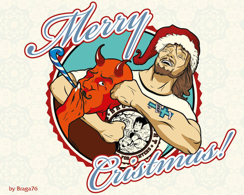 Cartoon: Merry Cristmas (medium) by Braga76 tagged christ,xmas,postcard