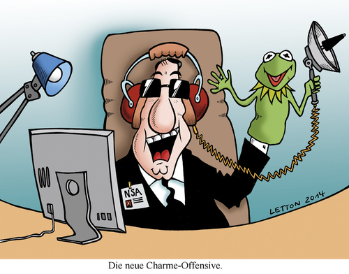 Cartoon: Lauschige Lauschangriffe. (medium) by Nottel tagged nsa,spionage,abhörskandal,lauschangriff,geheimdienste