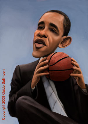 Cartoon: Barack Obama caricature (medium) by guidosalimbeni tagged obama,usa,president,caricature