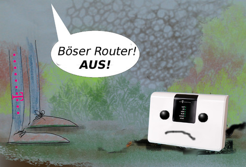 Cartoon: erleben was verbindet (medium) by wheelman tagged telekom,router