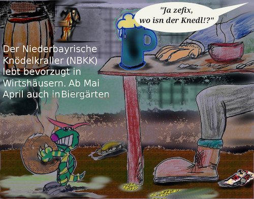 Cartoon: seltene tierarten bayern (medium) by wheelman tagged tiere,wirtshaus,bayern,knödel
