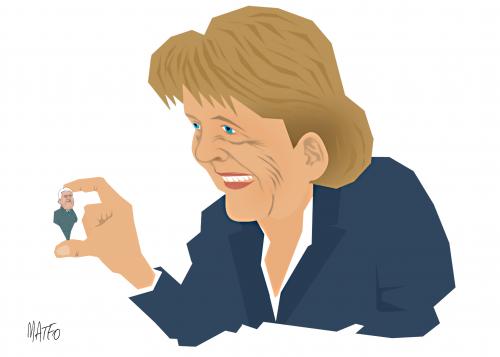 Cartoon: Merkel (medium) by geomateo tagged merkel,steinmeier,election,deutschland