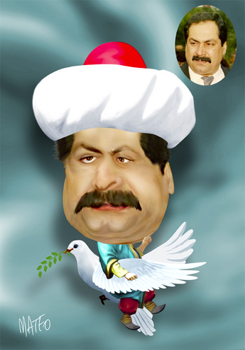 Cartoon: Naci Talat (medium) by geomateo tagged naci,talat,politics,politician,cyprus