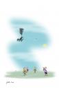 Cartoon: football accident (small) by geomateo tagged football,soccer,ball,sport,plane,catastrofe,accident