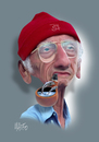Cartoon: Jacques-Yves Cousteau (small) by geomateo tagged jacques yves cousteau biodiversity