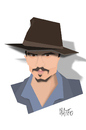 Cartoon: Johnny Depp cut out caricature (small) by geomateo tagged johnny depp cutout