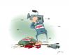 Cartoon: pianist (small) by geomateo tagged pianist,war,media,report,fire,death,shot,journalist,tv