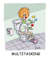 Cartoon: Multitasking (small) by mikess tagged multitasking work office business clown clowns circus juggling toilet washroom flush poo paper