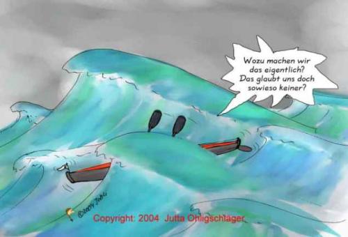 Cartoon: Paddler (medium) by Johli tagged faltboot,wassersport,paddeln,mann,frau,spaß